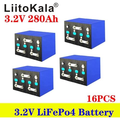 16x LiitoKala 3.2V 280Ah LiFePO4 battery DIY36V 48V Rechargeable battery pack for Electric car RV Solar Energy storage system