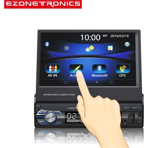Car GPS Navigation Radio Stereo Universal 7 inch slip down Touch 1DIN only FM Bluetooth MP3 MP4 Mp5 Audio Music Player 9601G