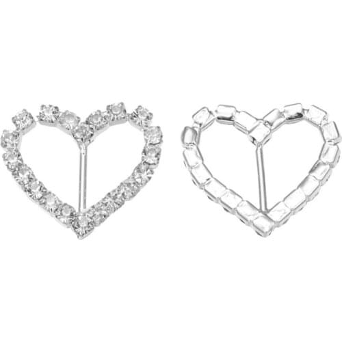 Free shipping wholesale 21*15mm heart crystal rhinestone buckle for wedding invitation card decoration(BCL-3023)