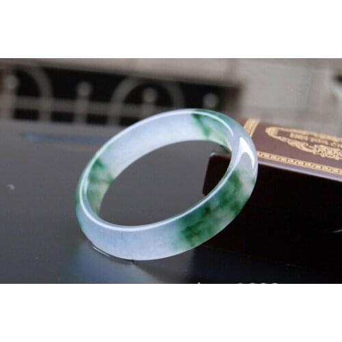 Hot bottom natural ice ice floating flowers jade bracelets hand polished bottom