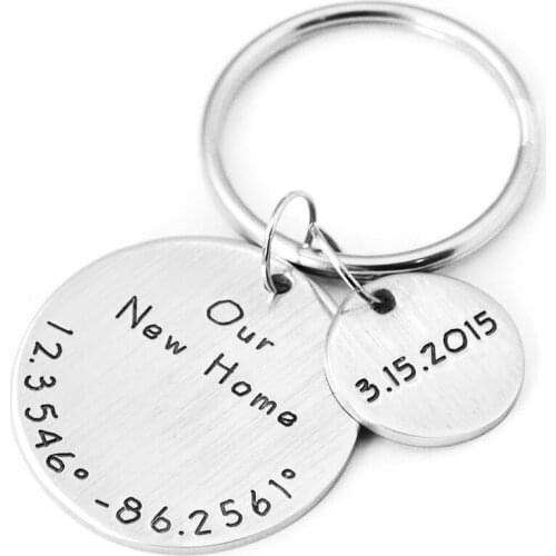 Custom Disc Keychain,Our New Home Keychain for New Couple,Coordinate Disc Keychain for Lover,Gfit for Valentines Day