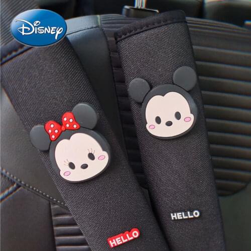 Disney Mickey Mouse Minnie Car Seat Belt Shoulder Pad Cartoon Seat Belt Couple Leak-proof Car Cover