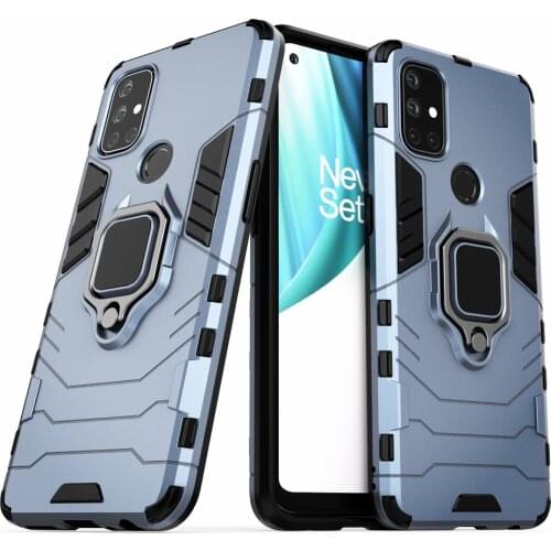 For Oneplus Nord N10 5G Case Shockproof Ring Stand Bumper Silicone + PC Phone Back Cover for One Plus NordN10 1+NordN10 Coque
