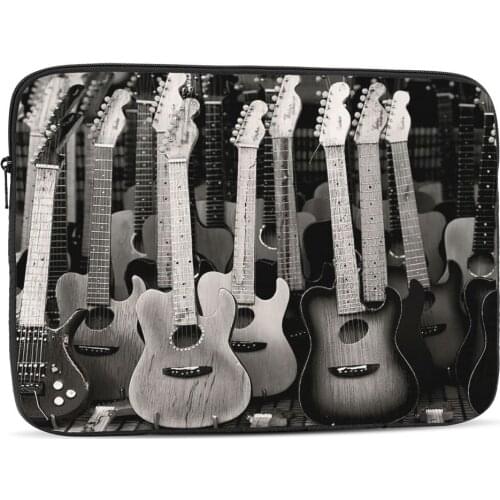 Black And White Retro Musical Instruments Computer ipad Laptop Cover Case17 15 13 12 10 Inch Laptop Sleeve Bag Portable Cover