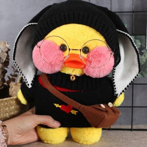 Kawaii Mini Cafe Yellow Duck Plush Toy Cartoon Cute Duck Stuffed Doll Soft Animal Dolls Girl Toys Birthday Gift for Children