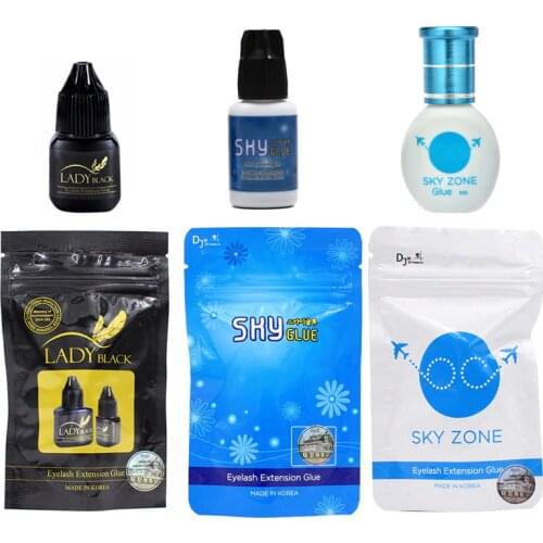 1-2s Dry Time Korea Sky Glue S+ Most Powerful Fastest Eyelash Glue for Eyelash Extensions MSDS Adhesive Original Black Cap