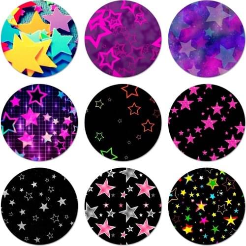 Colorful star Badge Brooch Pin Accessories For Clothes Backpack Decoration gift 58mm