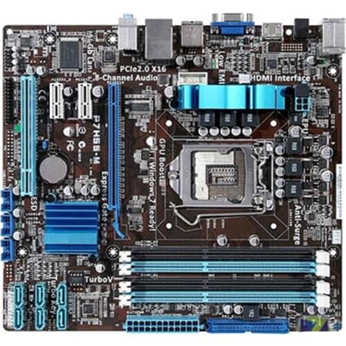 For Asus P7H55-M Desktop Motherboard H55 Socket LGA 1156 i3 i5 i7 DDR3 16G ATX UEFI BIOS Original Used Mainboard On Sale