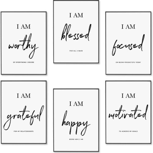 Motivational Wall Art Canvas Painting Positive Quotes Sayings Nordic Posters and Prints Wall Pictures for Living Room Home Decor