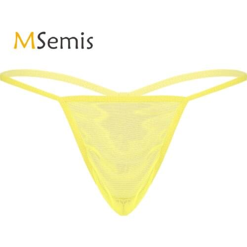 Lingerie G-String Thongs Briefs for Mens Erotic Sexy See Through Bulge Pouch Panties Gay Male Low Waist Underwear Underpants