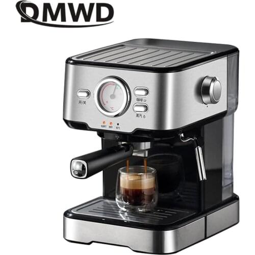 DMWD 1.5L Italian Espresso Coffee Maker Semi-automatic Coffee Machine Latte Cappuccino Cafe Mocha Milk Frothers Milk Foamer