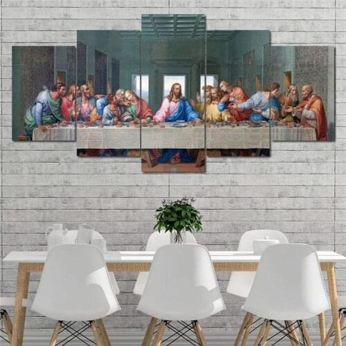 The Last Supper Posters and Prints Canvas Painting Famous Da Vinci Painting for Living Room Cuadros Wall Art Decor Christianity