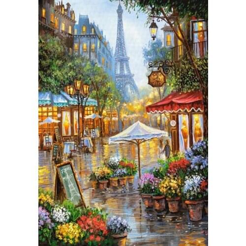 Popular Needlepoint Districts of Paris Embroidery Cross Stitch Patterns with 100% Cotton Floss & Free Shipping for Home Decor