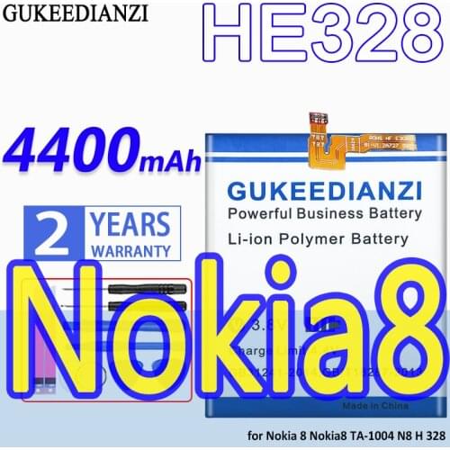 GUKEEDIANZI HE328 4200mAh Mobile Phone Replacement Rechargeable Battery For NOKIA 8 Well-tested Safe Li-polymer Battery