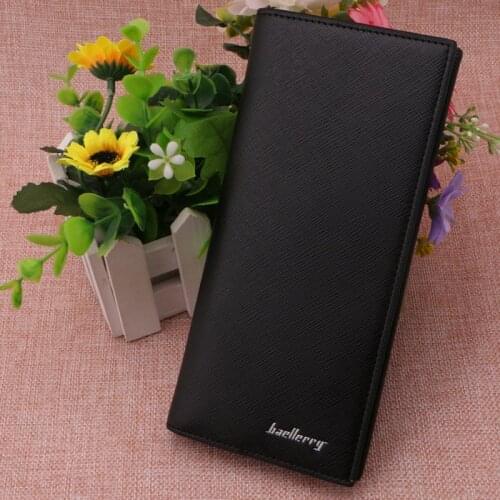 Super Slim Business Leather Clutch Long Wallet Bifold ID Card Holder Men Purse