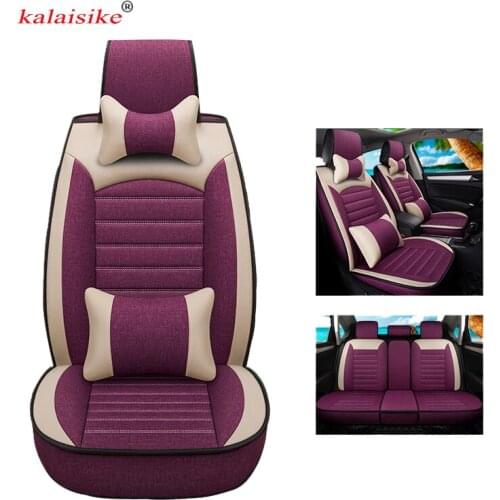 Kalaisike universal Flax car seat covers for Chery all models A1/ 3/5 Cowin Fulwin Riich QQ3 E3 E5 6 V5 Tiggo X1 auto styling