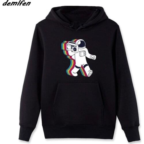 Party Astronaut Boombox DJ Wore On The Last Witch Hunter Navy Hoodie Men Fleece Sweatshirt Hip Hop Jacket Harajuku Streetwear