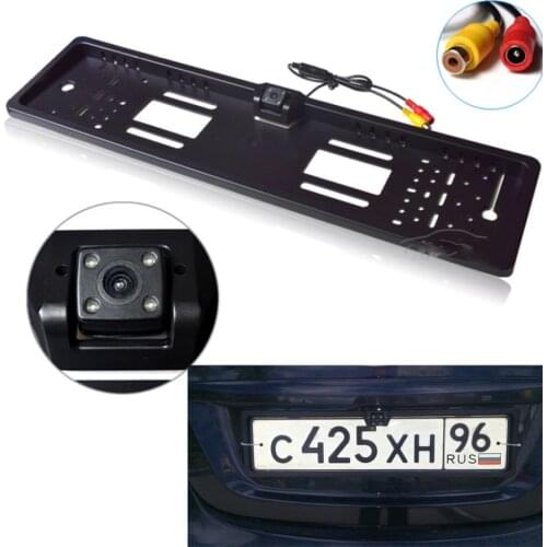 Waterproof European License Plate Frame Rear View Camera Auto Car Reverse Backup Parking Rearview Camera Night Vision 170 degree