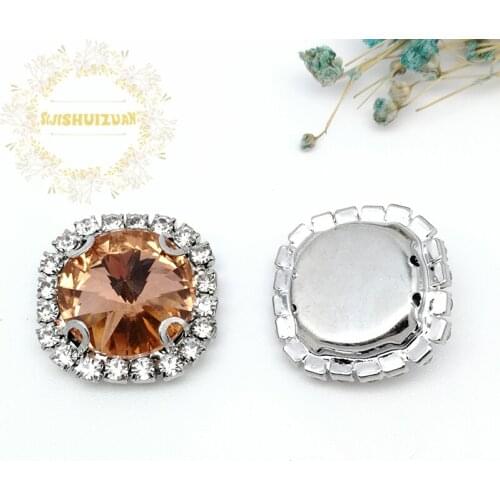 Water Red Satellite Shape Drill Side Chain Crysta Glass Sewing Rhinestones with Claw DIY Womens Shose and Wedding Dresses