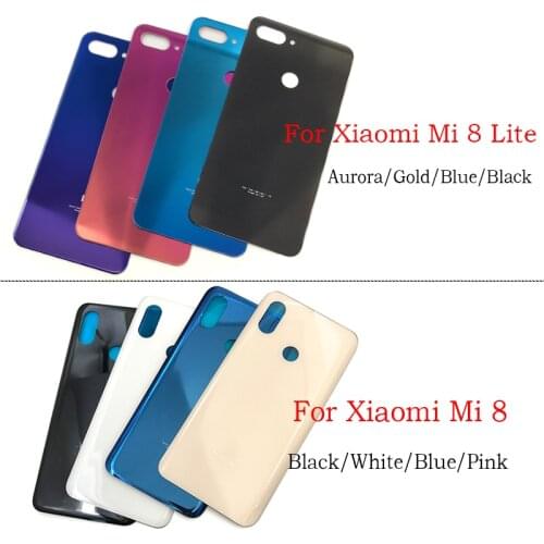 Battery Back Cover Glass Rear Door Housing With Glue Sticker Replacement Parts For Xiaomi Mi 8 Lite Mi 8 Se
