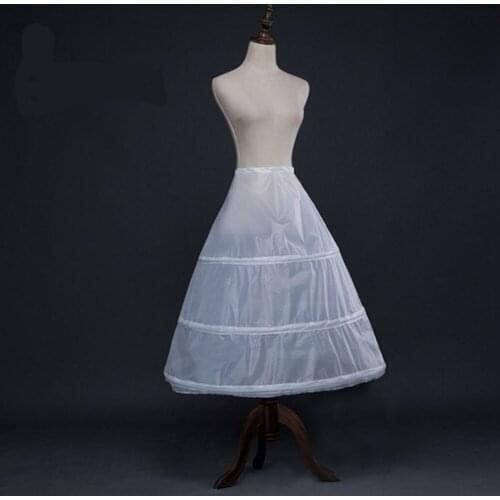 3 Hoops White A Line Long Flower Girl Dress Petticoat Kids Ballet Petticoat Child Crinoline Tutu Skirts Girls Underskirt