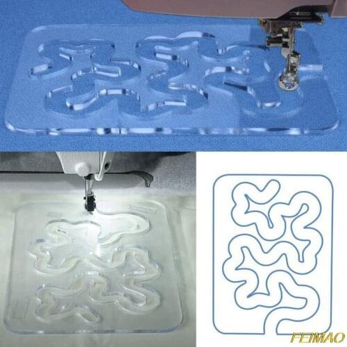 1Pc New Free Motion Quilting Essential Template Sewing Machine Quilting Ruler