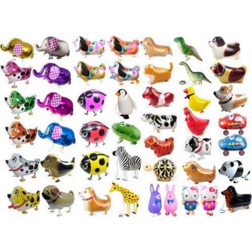 100pcs Walking Pet foil balloons Birthday gift Animal on walking when inflated with helium Party favors Kids toys whole