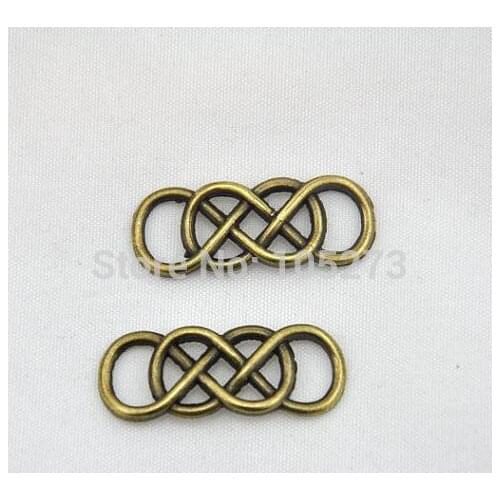 20PCS Antique Bronze Wire Mesh Double Infinity Symbol Charm Pendant Connector For Bracelet 13x33mm -DIY Accessory Jewelry Making