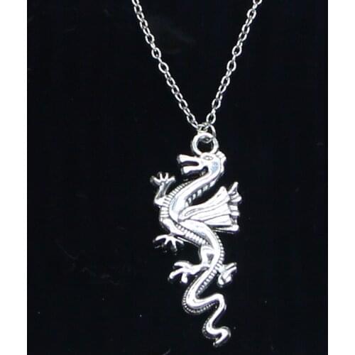 20pcs New Fashion Necklace 49x20mm china loong dragon Pendants Short Long Women Men Colar Gift Jewelry Choker