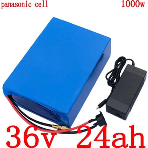 36V 500W 1000W battery 36V 24AH lithium battery use panasonic cell 36V 25AH electric bicycle battery with 30A BMS+42V 5A charger