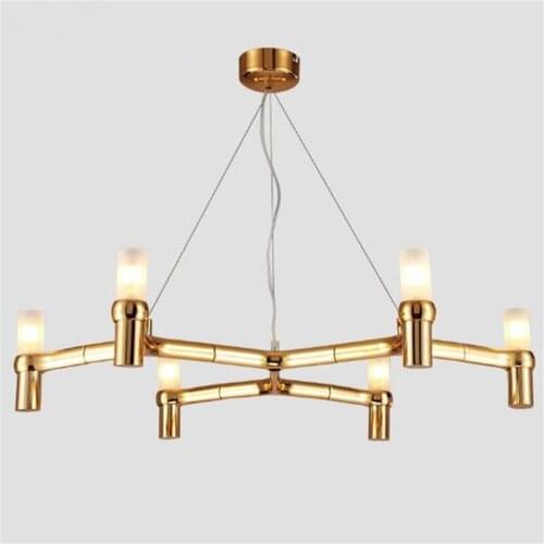 6/10 Heads Nordic Modern Simple Restaurant Chandelier Livingroom Hotel Cafe Creative Personality Crown Candle Lamp Free Shipping