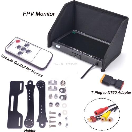 7inch LCD TFT FPV 1024 x 600 Monitor with T plug Screen FPV Monitor Sunhood Photography No blue for Ground Station Phantom