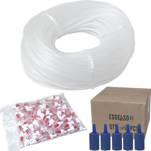 Aquarium aerator air pump parts 4MM hose / gas stone / check valve set