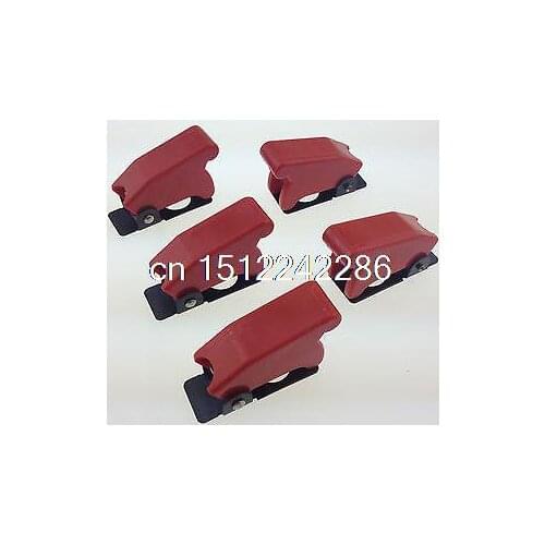 Baomain 5Pcs 12mm Mount Dia. Red Safety Flip Cover for Toggle Switch