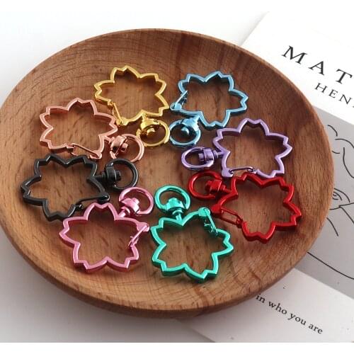 Flowers shape swivel snap hook key chain Lobster Swivel Clasps Clips Bag Key Ring Hook Findings Keychain 10pcs