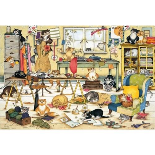 The cats home The wooden puzzle 500 pieces ersion paper jigsaw puzzle white card adult childrens educational toys
