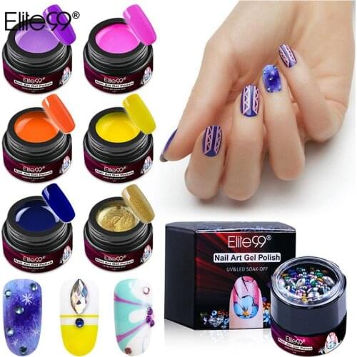 Elite99 Liner Painting Gel Polish with Diamond Nail Art Decoration Manicure Long Lasting Vernis Enamel Nail Gel Lacquer 30Colors