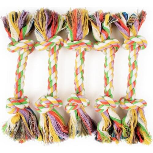 1/3PCS Dog Toys Double Cotton Chew knot toys pet supplies Clean teeth Durable Braided Bone Rope Random Color Pet molar toy