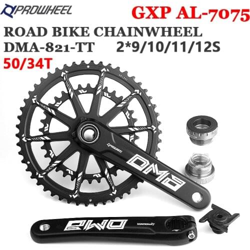 Prowheel Road Bike Crankset 9/10/11/12S Double Chainring Crank 34-50T GXP chainring BB Bottom bracket 170mm/172.5mm/175mm Crank