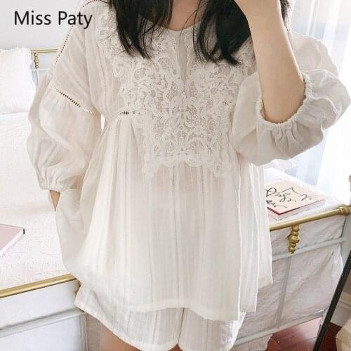 Sexy lingerie summer short pajamas set for women cotton clothes sleepwear female nightgown suit homemade costumes plus size 2019