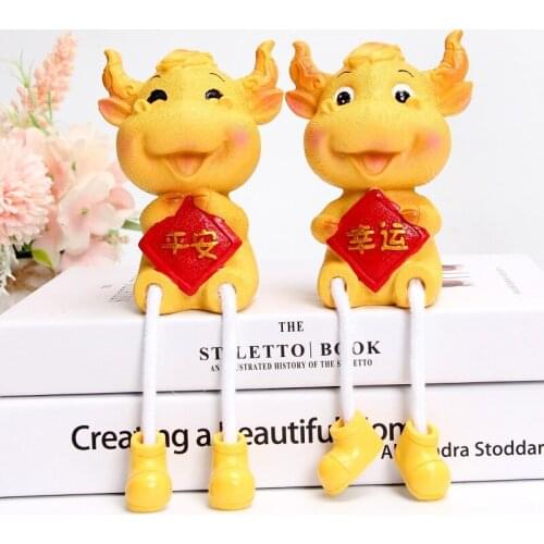 Creative, lovely, safe, lucky, oxs hanging feet, resin technology, home decoration, Lunar New Year gift home decoration decor