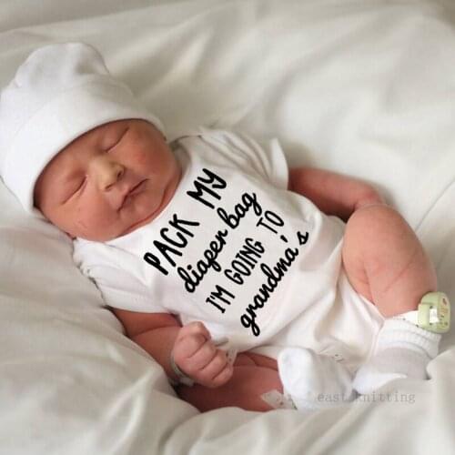 Summer New Style Baby Girls Boys Rompers Short Sleeve Newborn Baby Clothes Letter Print Infant Refreshing Clothes White