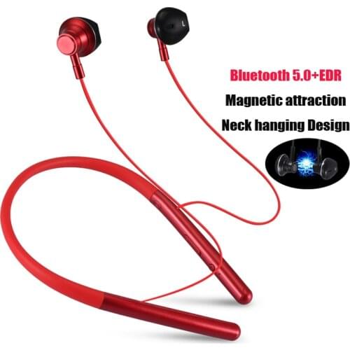 Magnetic Waterproof Sports Earphones Neckband Headphones In-Ear Headset with Mic Noise Cancelling Bluetooth V5.0 + EDR Earbuds