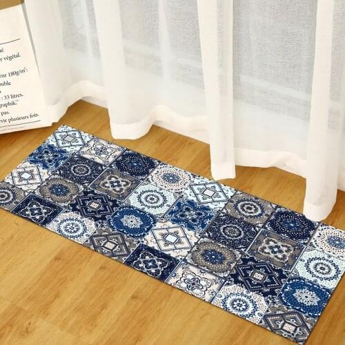 Bohemian Kitchen Bath Floor Mat Persian Style Non-slip Hallway Entrance Doormat Balcony Long Rugs Carpets for Bedroom Home Decor