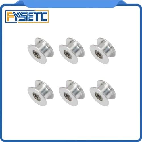 6pcs Replacing 623h Bearings Prusa i3 MK3/MK2 3mm Bore X/Y Axis Timing Belt Aluminum Anodized Flat Idler Roller Bearing Pulley