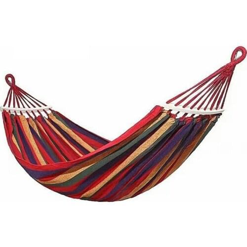 1.9x150cm Portable Hammock Double People Outdoor Garden Sports Home Travel Camping Swing Stripe Canvas Hang Bed Hammock