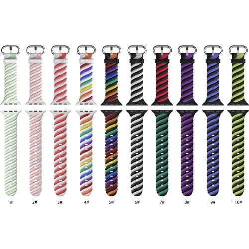 GOOSUU Silicone twist strap For Apple Watch Band 40mm 44mm 38mm 42mm Watchband Woman Bracelet For Iwatch Series SE Accessories