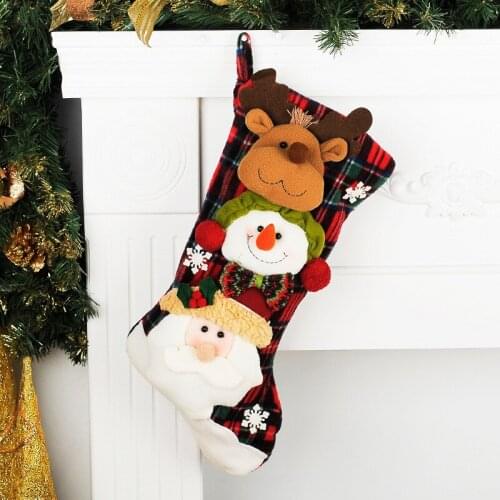 Christmas Stocking Socks Pendant Small Boots Ornament Christmas Pattern Print Party Home Decoration Gift Bag Christmas Socks