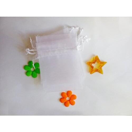 15x20cm 100pcs/lot Christmas Organza Bags White Drawstring Bag Pouch For Food/jewelry/candy/wedding Gift Bag Small Packaging Bag