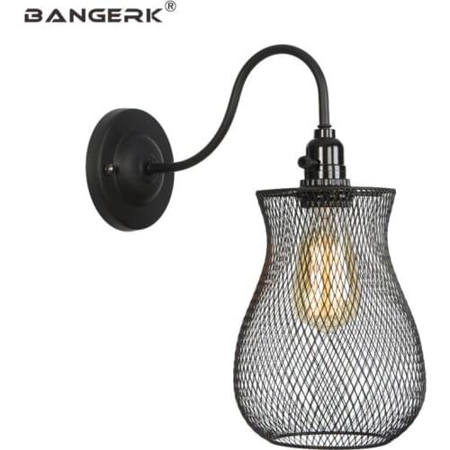 Industrial Retro Wall Lamp LED E27 Edison Loft Style Switch Iron Cage Sconce Wall Lights Vintage Home Decor Lighting Fixtures